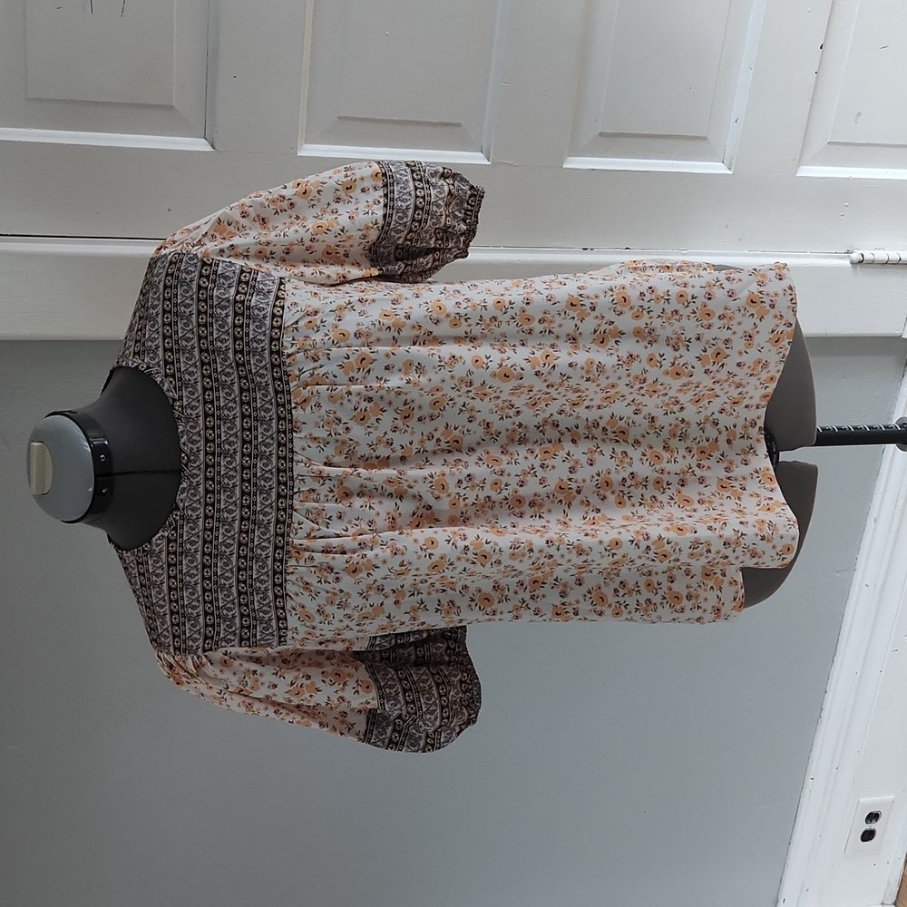 SHEIN Prairie blouse peasant shirt boho floral